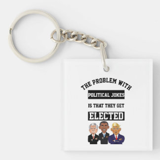 Political Jokes Get Elected W/ Trump Keychain
