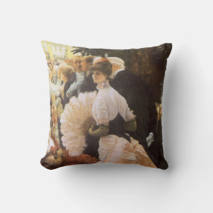 Political Lady by James Tissot, Vintage Victorian Throw Pillow