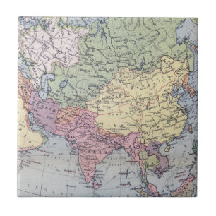Political Map Asia Tile