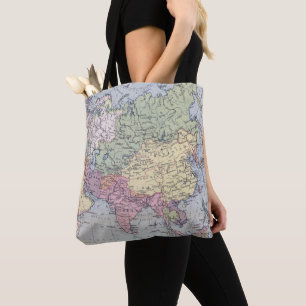 Political Map Asia Tote Bag