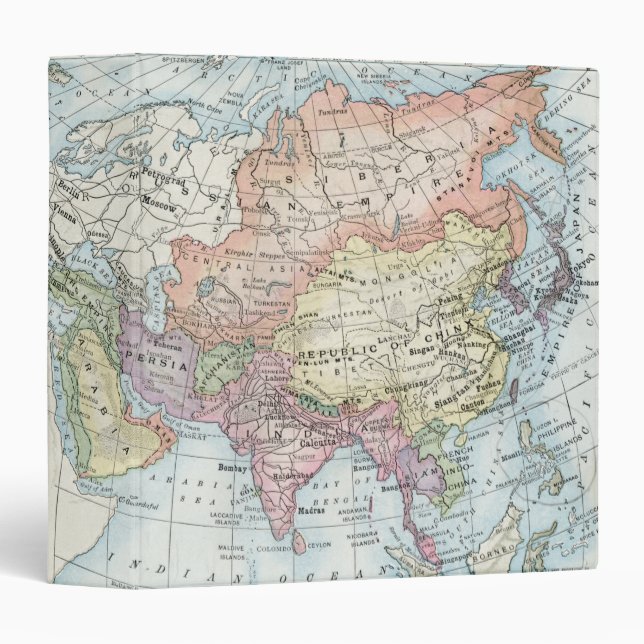 Political Map of Asia (1916) Binder (Front/Spine)