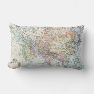 Political Map of Asia (1916) Lumbar Pillow