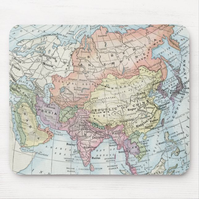 Political Map of Asia (1916) Mouse Pad (Front)