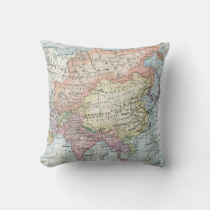 Political Map of Asia (1916) Throw Pillow