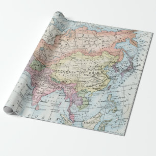 Political Map of Asia (1916) Wrapping Paper