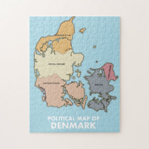 Political map of Denmark Jigsaw Puzzle