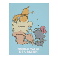 Political map of Denmark