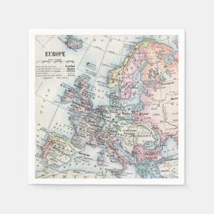 Political Map of Europe (1916) Napkin