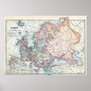 Political Map of Europe (1916) Poster