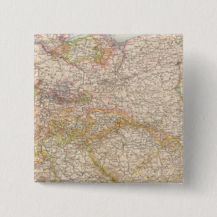 Political Map of Germany 2 Inch Square Button