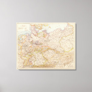 Political Map of Germany Canvas Print