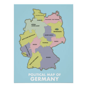 Political map of Germany Poster