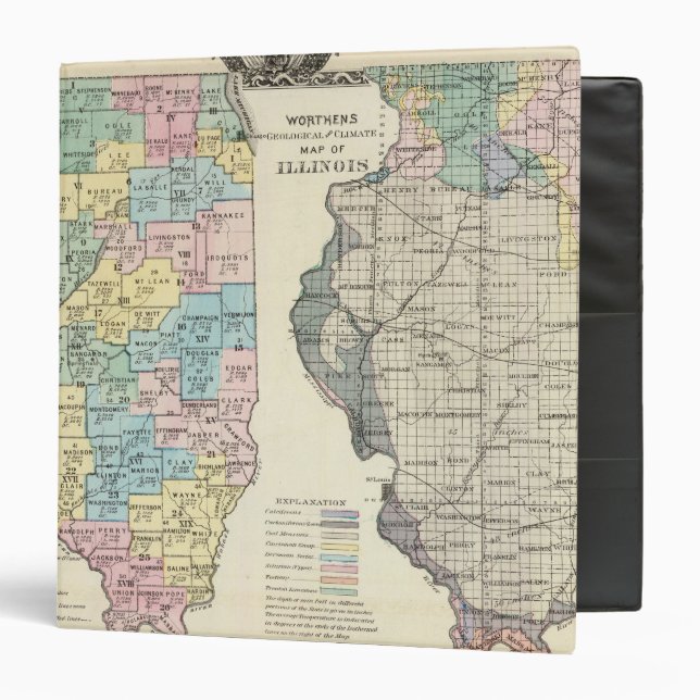 Political map of Illinois Binder (Front/Inside)