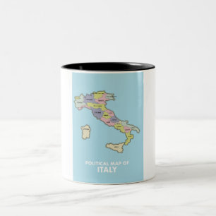 Political map of Italy  Two-Tone Coffee Mug