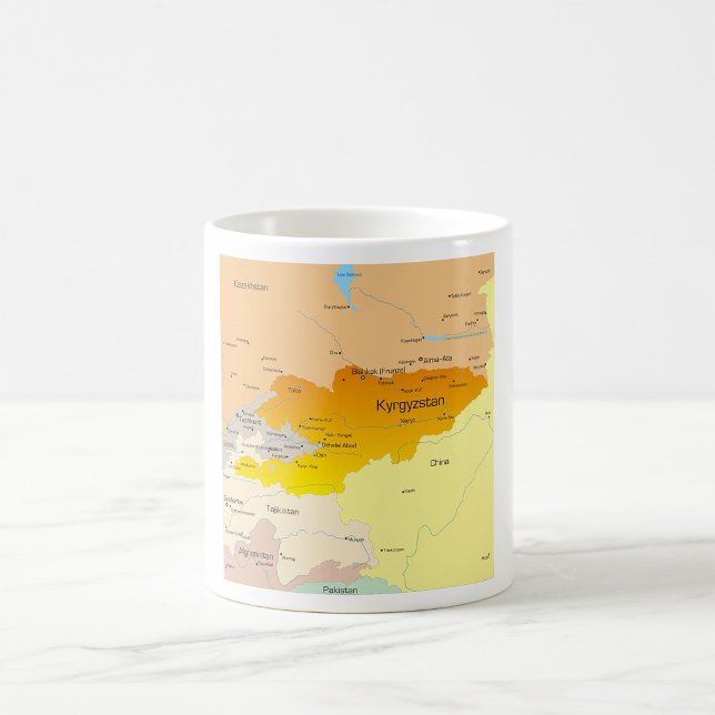 Political Map of Kyrgyzstan and Central Asia Coffee Mug (Creator Uploaded)