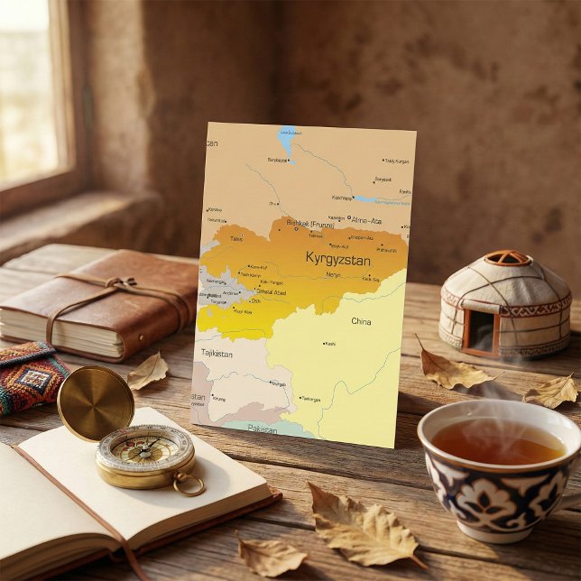 Political Map of Kyrgyzstan and Central Asia Invitation (Creator Uploaded)