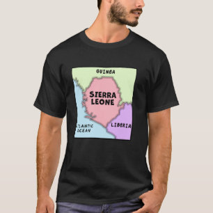 Political map of Sierra Leone, Neighbouring Countr T-Shirt