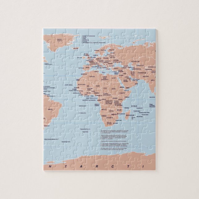 Political Map of the World Jigsaw Puzzle (Vertical)