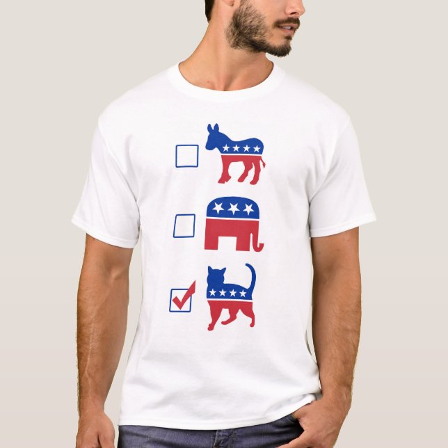 Political Pet Vote Cat T-Shirt (Front)