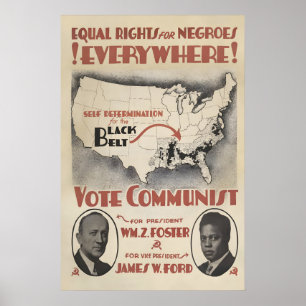 Political Poster USA Vote Communist Party Equal