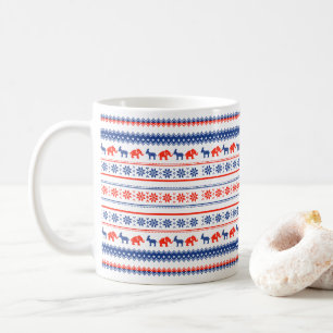 POLITICAL UGLY SWEATER PATTERN COFFEE MUG