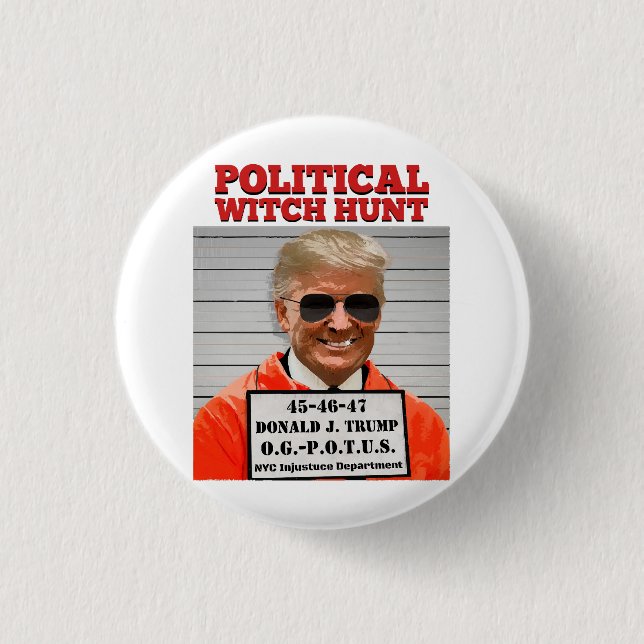 Political Witch Hunt of Donald Trump  1 Inch Round Button (Front)