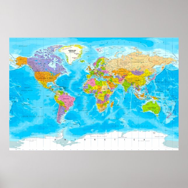 Political world map poster (Front)