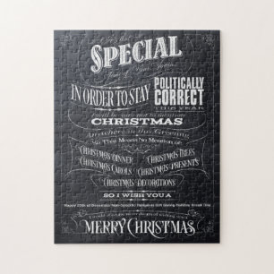 Politically (in) Correct Chalk Chrismas woke - I Jigsaw Puzzle