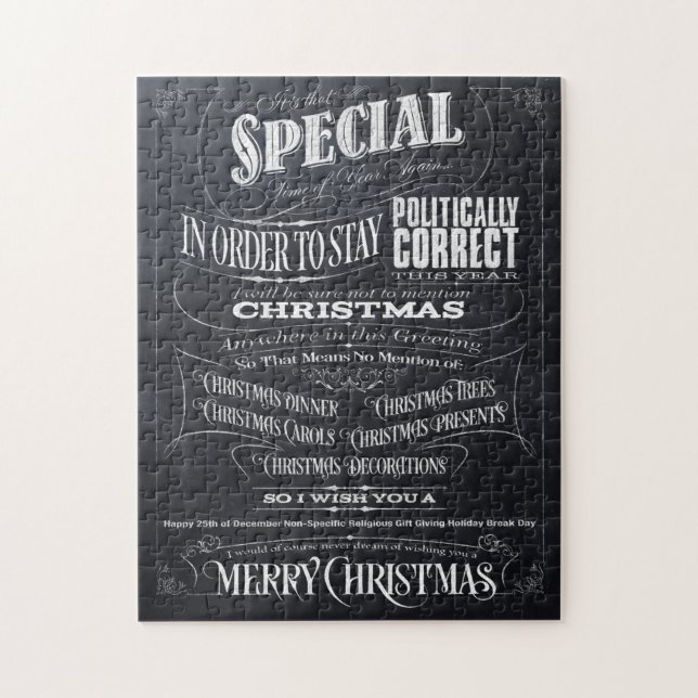 Politically  (in) Correct Chalk Chrismas woke - I Jigsaw Puzzle (Vertical)