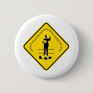 Politician crossing copy.GIF 2 Inch Round Button