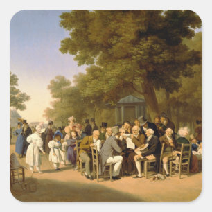 Politicians in the Tuileries Gardens, 1832 Square Sticker