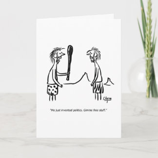 Politics and caveman greeting card