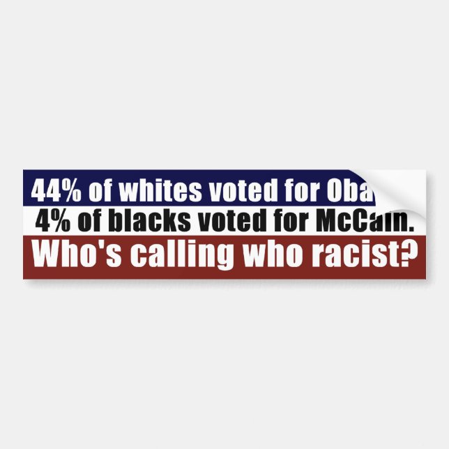 Politics and Racism Bumper Sticker (Front)