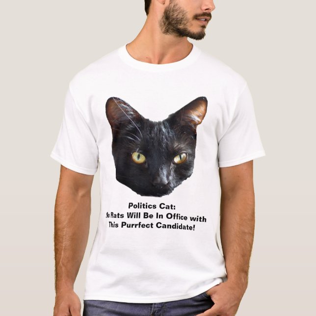 Politics Cat No Rats Will Be In Office T-Shirt (Front)