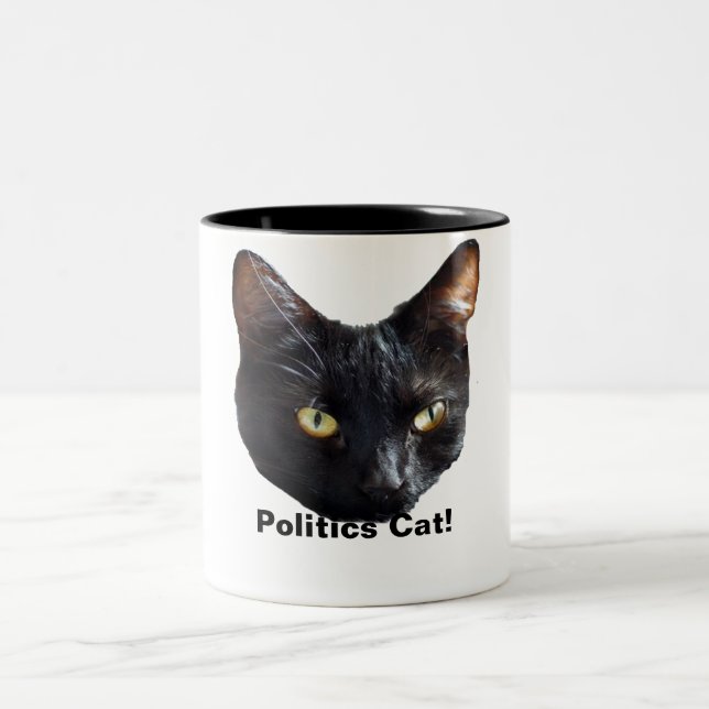 Politics Cat No Rats Will Be In Office Two-Tone Coffee Mug (Center)
