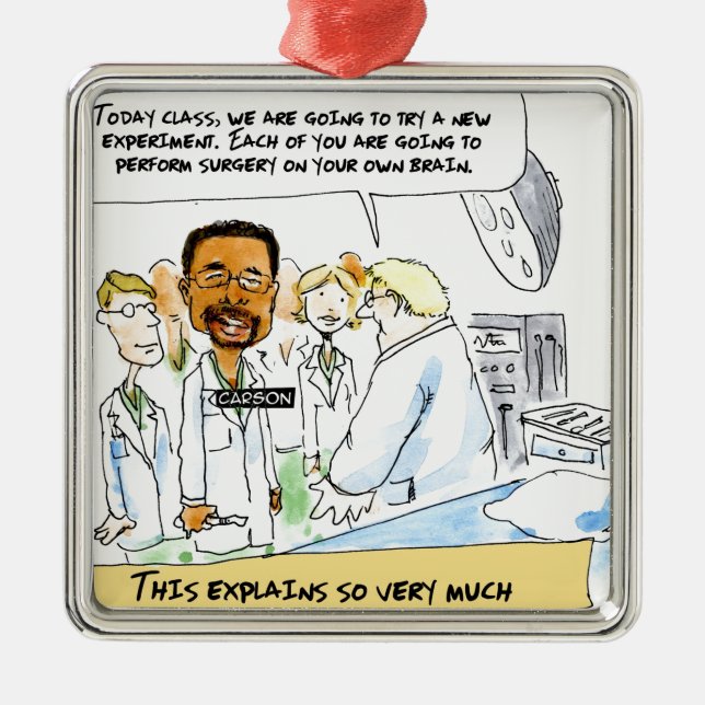 Politics: Does It Take Brain Surgery? Metal Ornament (Front)