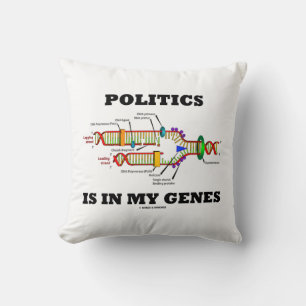 Politics Is In My Genes DNA Humour Throw Pillow