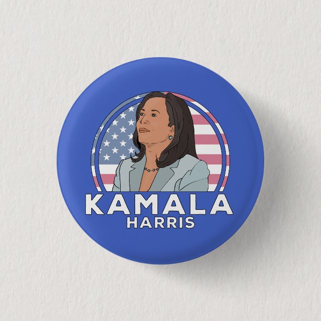 Politics Kamala Harris 1 Inch Round Button (Front)