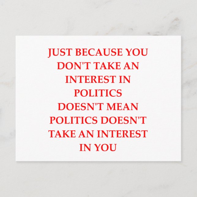 POLITICS POSTCARD (Front)