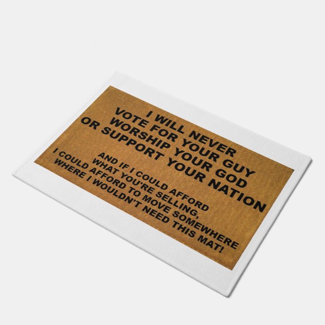 Politique, religion et tapis de porte répulsif (Incliné)