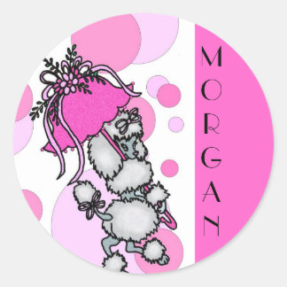 Polk-a-dots N Poodles- Customizable Classic Round Sticker
