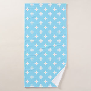 Polka blanche croise sur bleu bébé