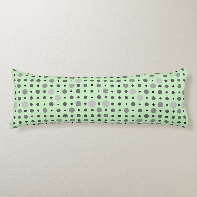 Polka Dot 01.Grey Lgreen BG Body Pillow (Front)