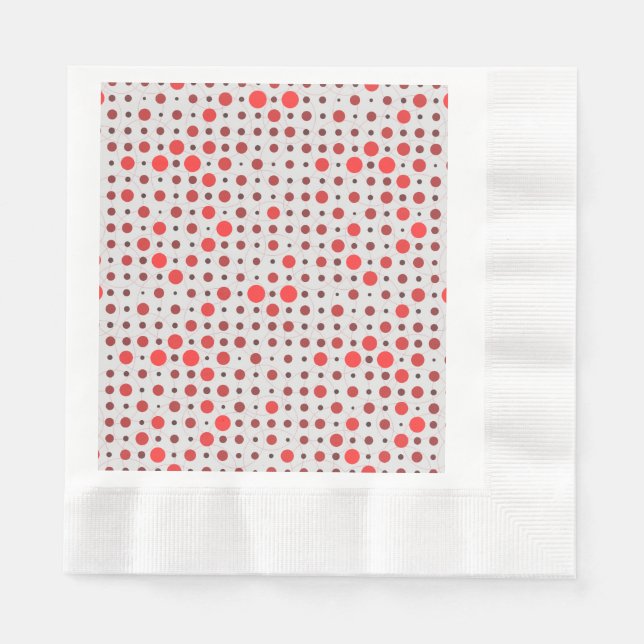 Polka Dot 01A.Red offwhite BG Napkin (Front)