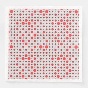 Polka Dot 01A.Red offwhite BG Napkin