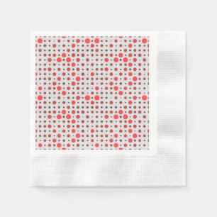 Polka Dot 01A.Red offwhite BG Napkin