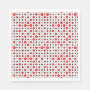 Polka Dot 01A.Red offwhite BG Napkin