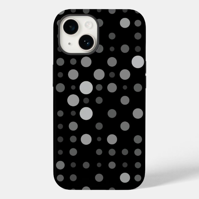 Polka Dot 01X.Grey Shade Black BG Case-Mate iPhone Case (Back)