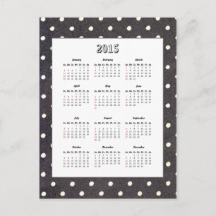 Polka Dot 2015 Calendar Postcard