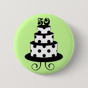 Polka Dot 50th Birthday Anniversary 2 Inch Round Button